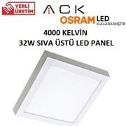 32W Sıva Üstü KARE Led Panel Metal Beyaz Kasa 40X40 cm Günışığı 4000K - AP04-03310