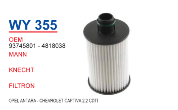 OPEL Antara 07-17 10-/ Captiva 11-Cruze 11-2.2D 2.2 CDTI MOTORLAR İÇİN YAĞ FİLTRESİ