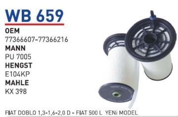 OPEL COMBO D (2012>) A1.3FD / A1.6FDL / A1.6FDH / A2.0FD MOTORLAR İÇİN YAKIT FİLTRESİ