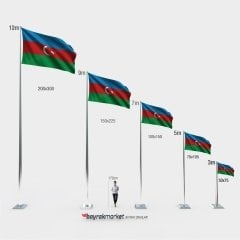 Azerbaycan Gönder Bayrağı 70x105 cm