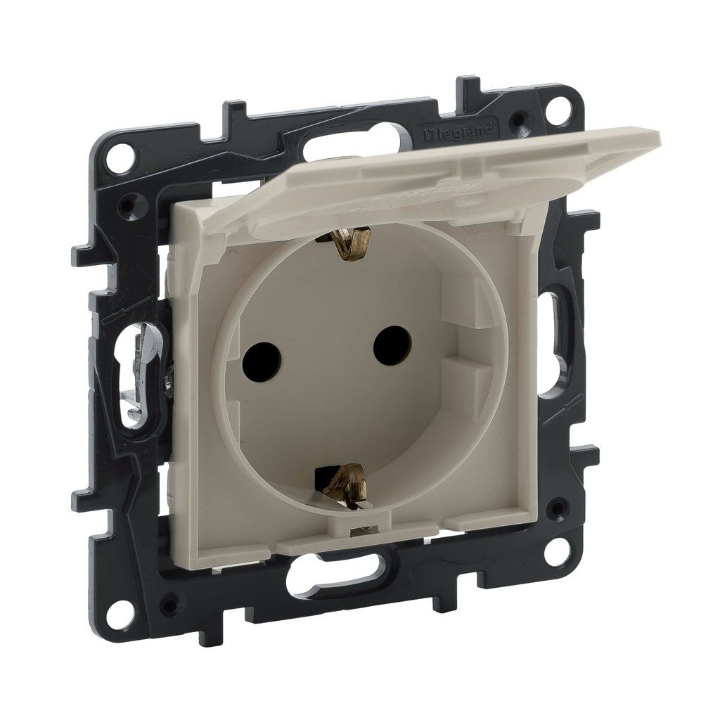 Legrand Raventi Krem Kapaklı Topraklı Priz 768418