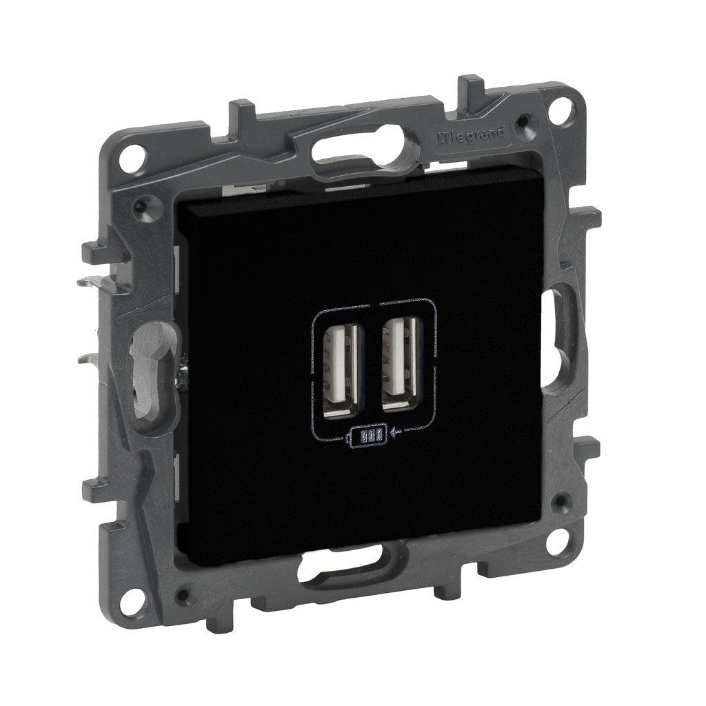 Legrand Raventi Selectıon Siyah İkili Usb Şarj Prizi 2400Ma 768694