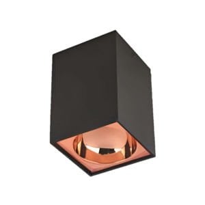 Cata Bergama Sıva Üstü Led Armatür Siyah+Bakır Gu10 Duy Boş Kasa CT-5420SB