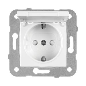 Viko Meridian/ Karre Beyaz Çocuk Korumalı Kapaklı Topraklı Priz (Mek+Düğ/Kap.) Çerçeve Hariç 90967012