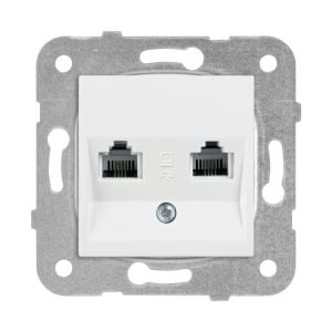 Viko Meridian/ Karre Beyaz İkili Nümeris Telefon Prizi (2 X Rj11) (Mek+Düğ/Kap.) Çerçeve Hariç 90967033