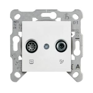 Viko Meridian/ Karre Beyaz Uydu Prizi Geçişli (Tv-Sat) 8Db (Mek+Düğ/Kap.) Çerçeve Hariç 90967086