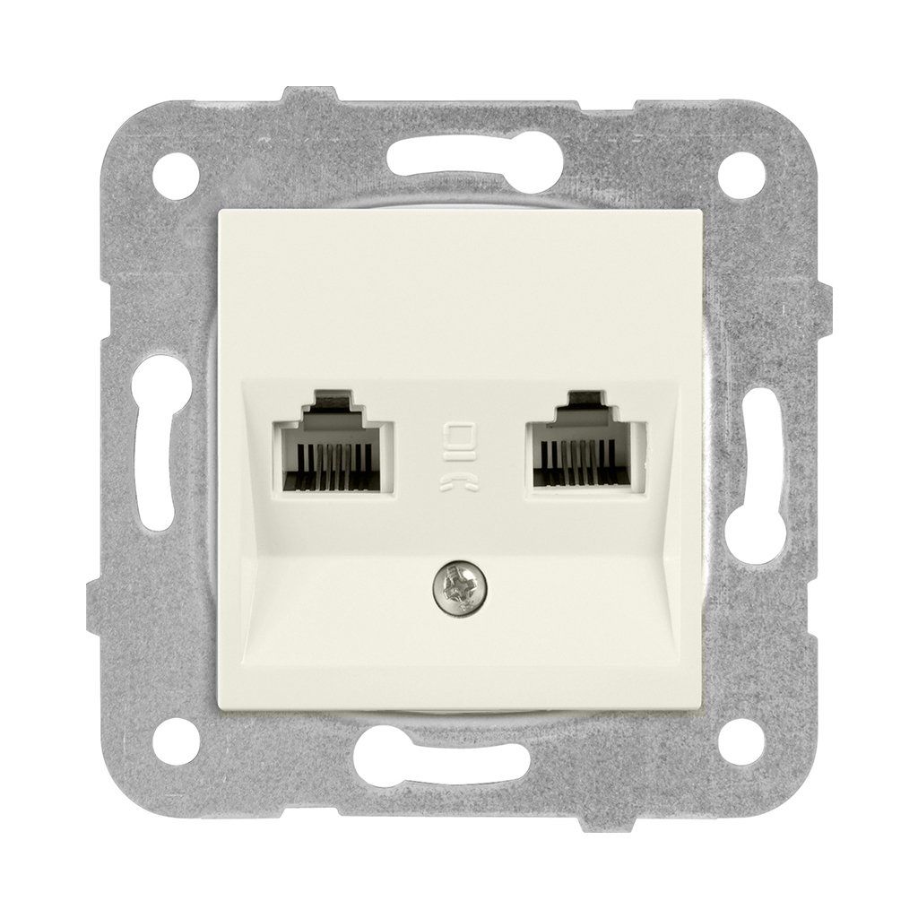 Viko Meridian/ Karre Krem İkili Nümeris Telefon Prizi (2 X Rj11) (Mek+Düğ/Kap.) Çerçeve Hariç 90967233