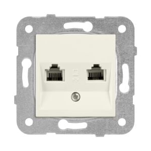 Viko Meridian/ Karre Krem İkili Nümeris Telefon Prizi (2 X Rj11) (Mek+Düğ/Kap.) Çerçeve Hariç 90967233