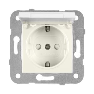 Viko Meridian/ Karre Krem Çocuk Korumalı Kapaklı Topraklı Priz (Mek+Düğ/Kap.) Çerçeve Hariç 90967212