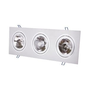 Aklight Elegant Kare 3Lü Spot Armatür Kasası AKL-E3013G