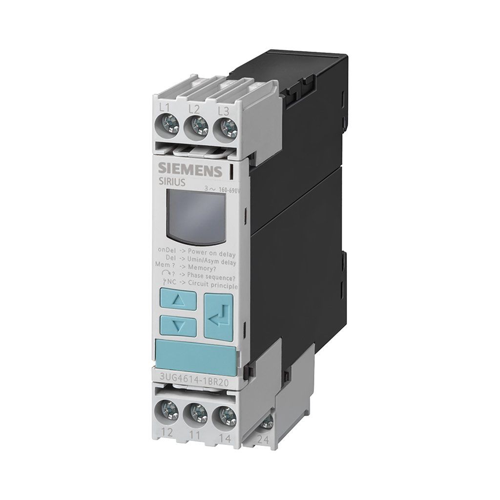 Siemens 3UG4632-1AW30 3Ug4 Monofaze Gerilimi İzleme Röleleri 0.1…300 Histeresis Ayarlanabilir 1Co 1..20Sn 10..600Vac/Dc 24..240Vac/Dc