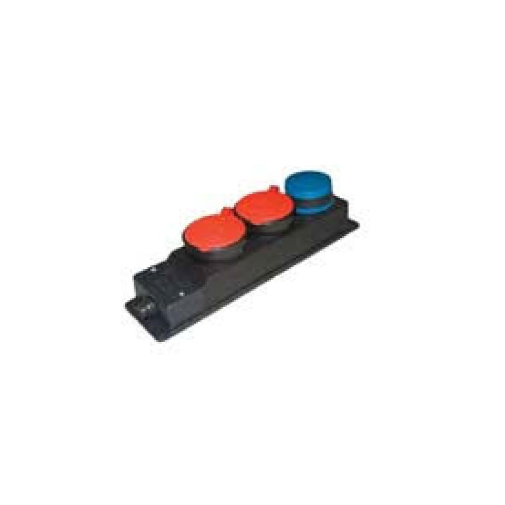Çet-San 2 X 3/25A. + 1/16A. Kauçuk 3Lü Grup Priz TNP.316