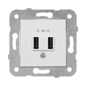 Viko Meridian/ Karre Beyaz Usb Şarj Prizi 5V-2A (Mek+Düğ/Kap.) Çerçeve Hariç 90967101