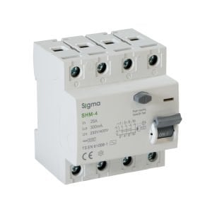 Sigma SHM 4P 300mA 25A 6KA Kaçak Akım Koruma Şalter SHM4025300