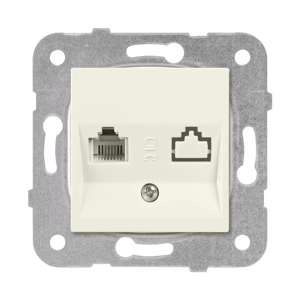 Viko Meridian/ Karre Krem Data-Nümeris Telefon Prizi (Rj45 Cat6 - Rj11) (Mek+Düğ/Kap.) Çerçeve Hariç 90967281