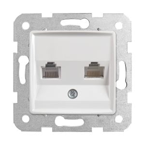 Viko Rollina/ Linnera Beyaz Data-Nümeris Telefon Prizi (Rj45 Cat6 - Rj11) (Mek+Düğ/Kap.) Çerçeve Hariç 90440080