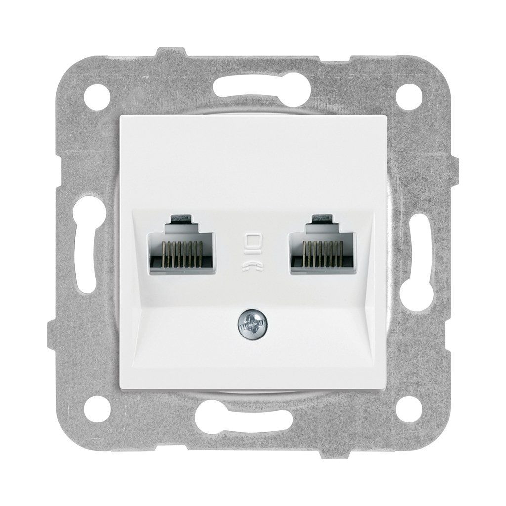 Viko Meridian/ Karre Beyaz İkili Data Prizi (2 X Rj45 Cat5E) (Mek+Düğ/Kap.) Çerçeve Hariç 90967034
