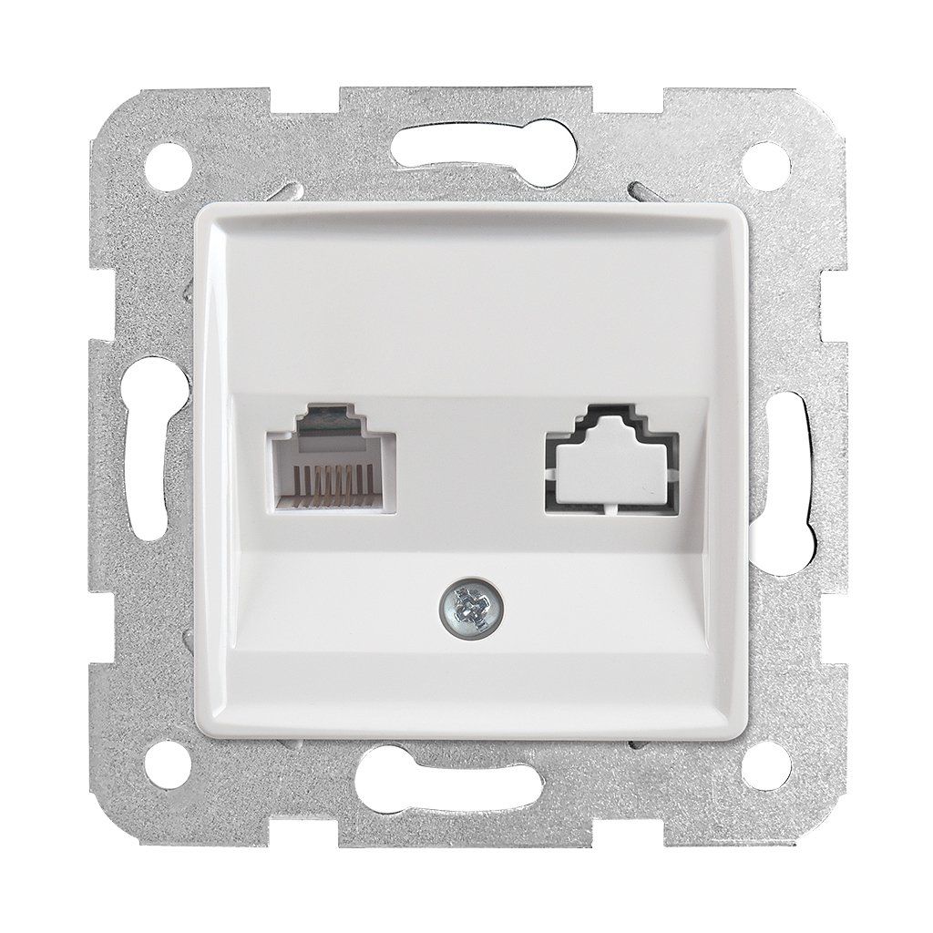 Viko Rollina/ Linnera Beyaz Tekli Data Prizi (Rj45 Cat5E) (Mek+Düğ/Kap.) Çerçeve Hariç 90440032