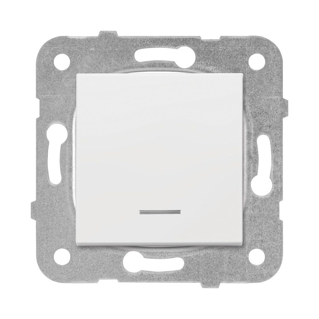 Viko Meridian/ Karre Beyaz Işıklı Light Anahtarı (Mek+Düğ/Kap.) Çerçeve Hariç 90967014