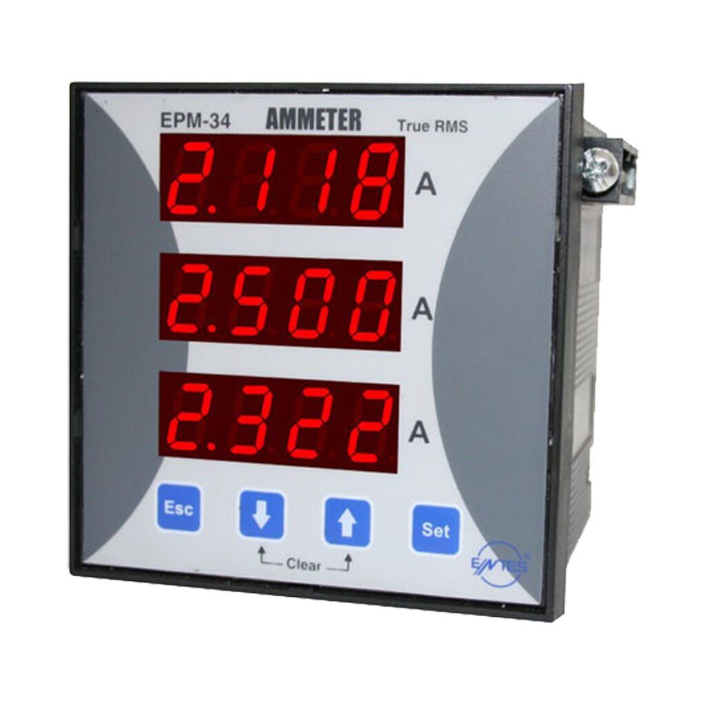 Entes EPM-34-96 96x96 24-250Vac/Dc T/İ Elektronik Ampermetre Ring Tipi Klemensli M1275