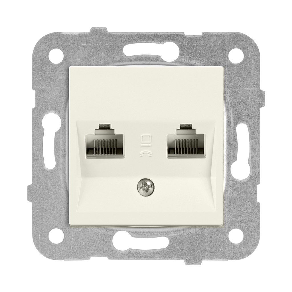 Viko Meridian/ Karre Krem İkili Data Prizi (2 X Rj45 Cat6) (Mek+Düğ/Kap.) Çerçeve Hariç 90967279
