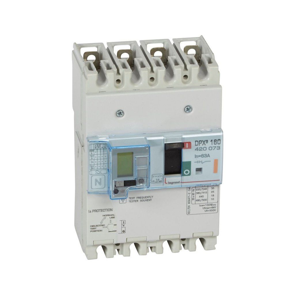 Legrand DPX3 Kaçak Akımlı 4x63Amper Kompakt Şalter 25Ka 420073