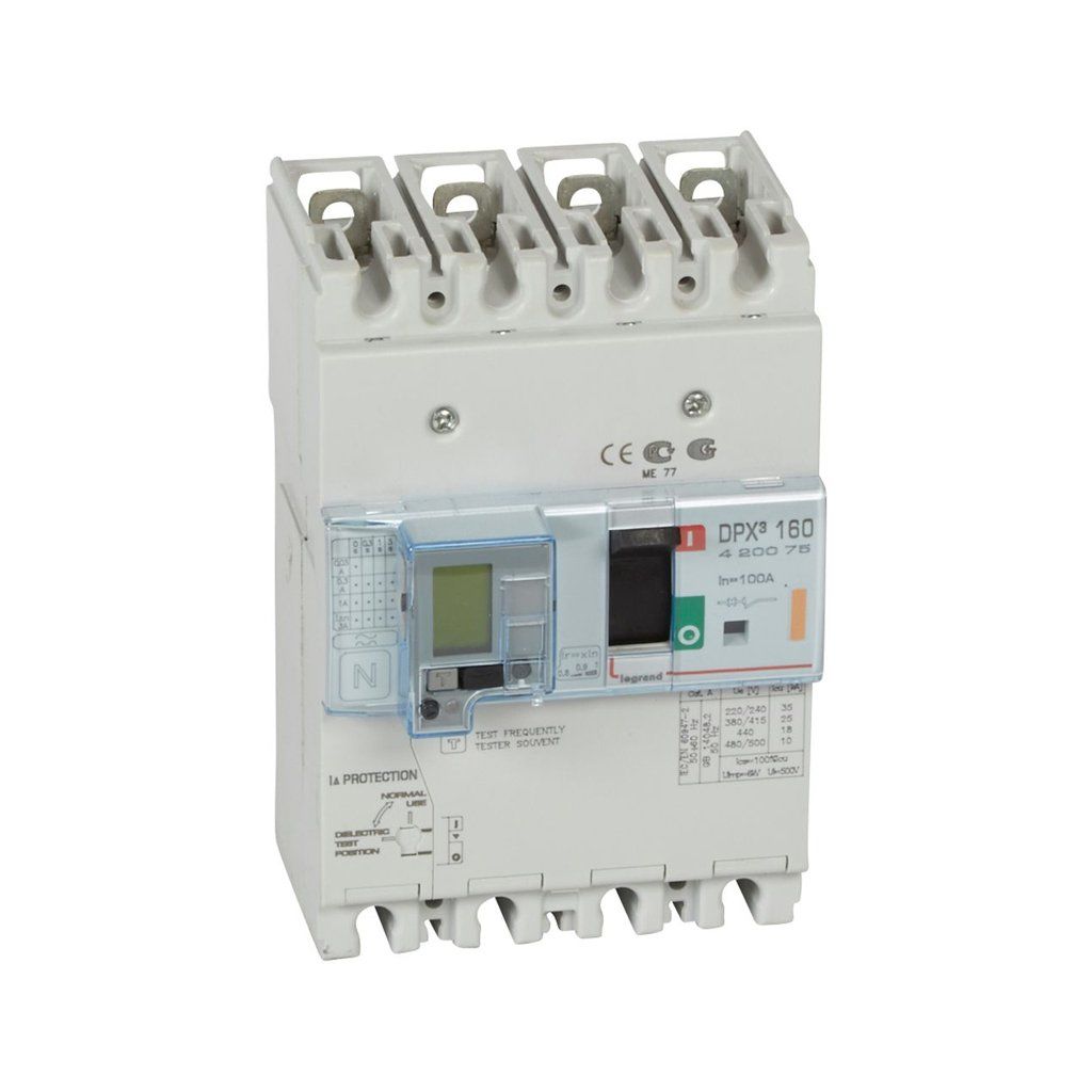 Legrand DPX3 Kaçak Akımlı 4x100Amper Kompakt Şalter 25Ka 420075