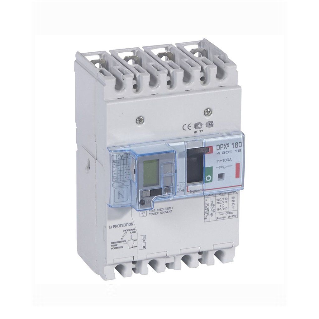 Legrand DPX3 Kaçak Akımlı 4x100Amper Kompakt Şalter 36Ka 420115