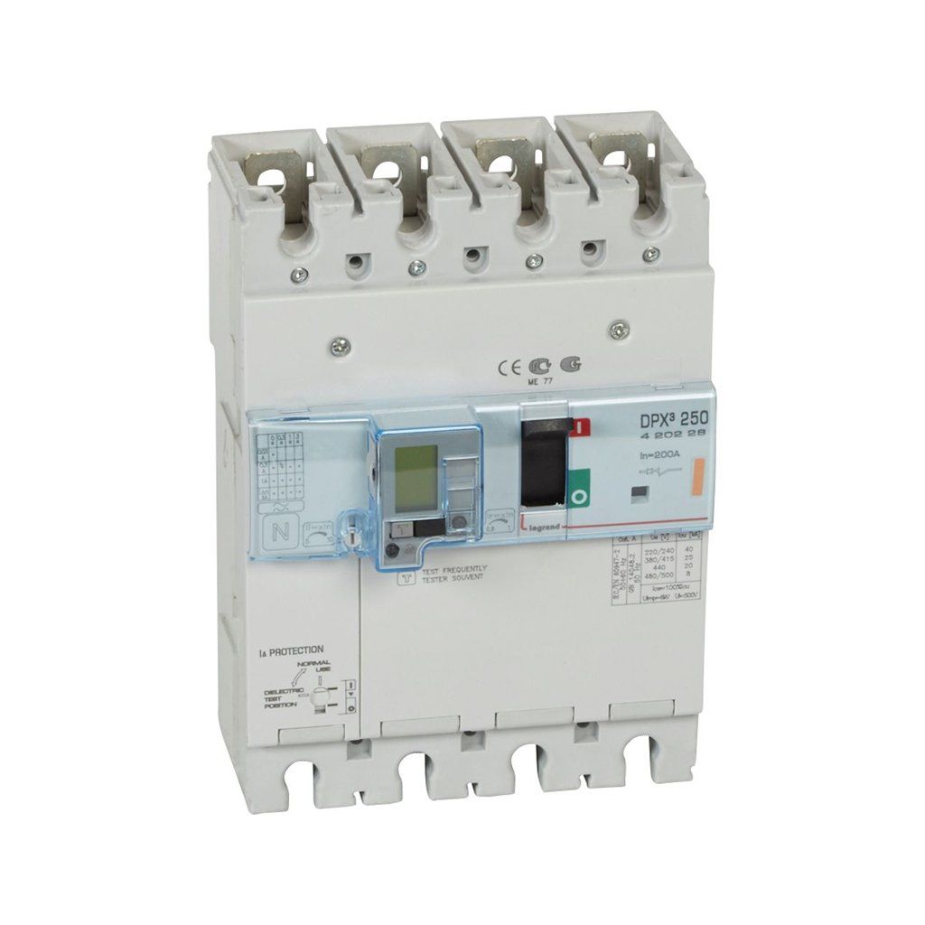 Legrand DPX3 Standart Tip Kaçak Akımlı 4x200Amper Kompakt Şalter 25Ka 420228