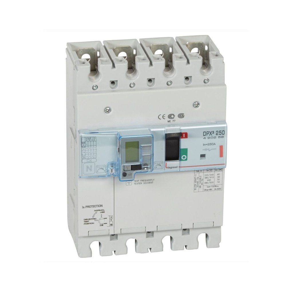 Legrand DPX3 Standart Tip Kaçak Akımlı 4x250Amper Kompakt Şalter 36Ka 420259