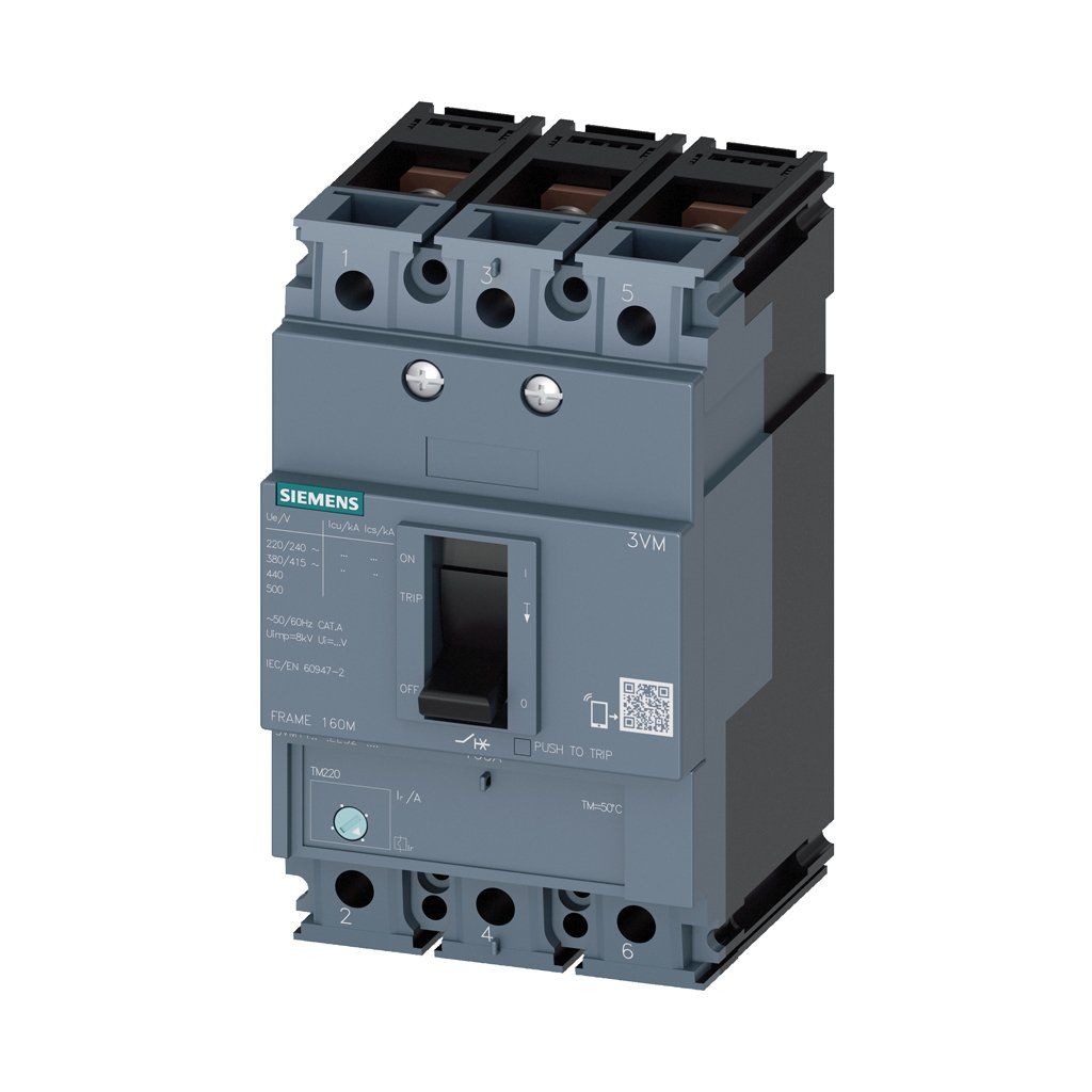 Siemens 3VM1112-3EE32-0AA0 3X125A 25Ka Kompakt Şalter Tm220 Termik Ve Manyetik Sabit Koruma Üniteli