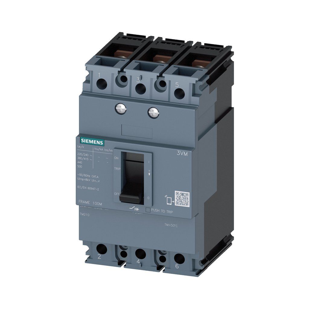 Siemens 3VM1010-3ED32-0AA0 3X100A 25Ka Kompakt Şalter Sabit Tm210 Termik Ve Manyetik Sabit Koruma Üniteli