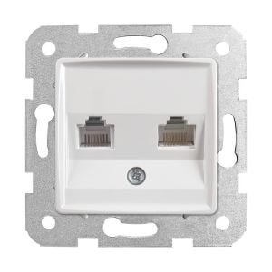 Viko Rollina/ Linnera Beyaz İkili Data Prizi (2 X Rj45 Cat6) (Mek+Düğ/Kap.) Çerçeve Hariç 90440079