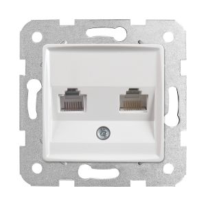 Viko Rollina/ Linnera Beyaz İkili Data Prizi (2 X Rj45 Cat5E) (Mek+Düğ/Kap.) Çerçeve Hariç 90440034