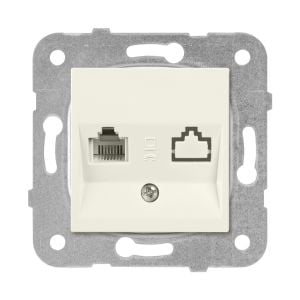 Viko Meridian/ Karre Krem Data-Nümeris Telefon Prizi (Rj45 Cat5E - Rj11) (Mek+Düğ/Kap.) Çerçeve Hariç 90967235