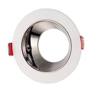 Cata Jaguar Yuvarlak Beyaz+Platin Spot Kasası Gu10 Duy Boş Kasa CT-5046 - BP