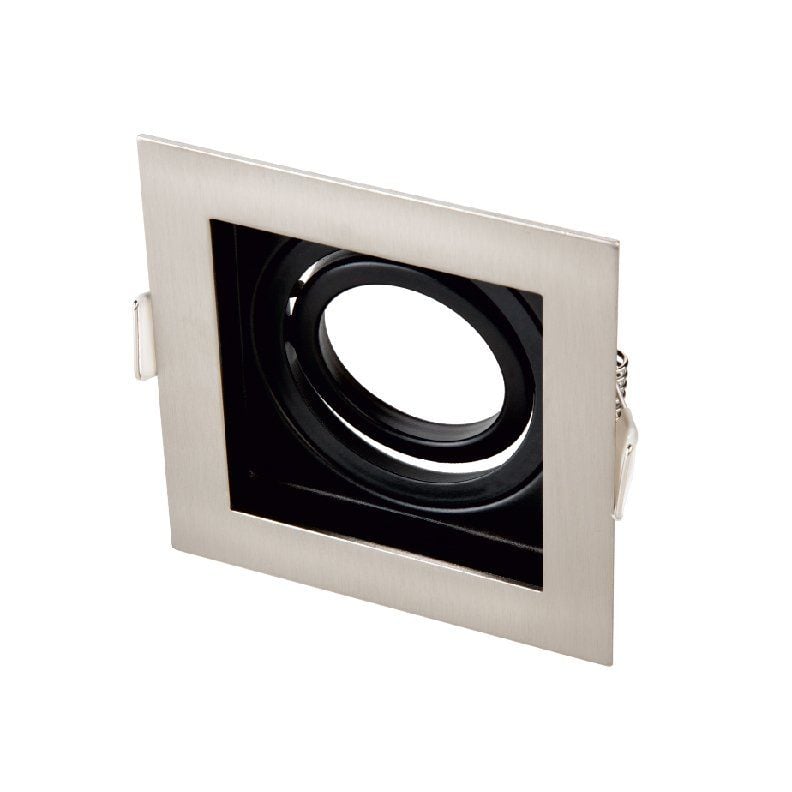 Cata Pars Kare Satin+Siyah Spot Kasası Gu10 Duy Boş Kasa CT-5225 - SS