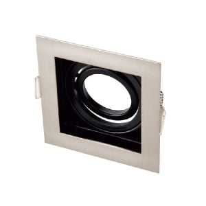Cata Pars Kare Satin+Siyah Spot Kasası Gu10 Duy Boş Kasa CT-5225 - SS