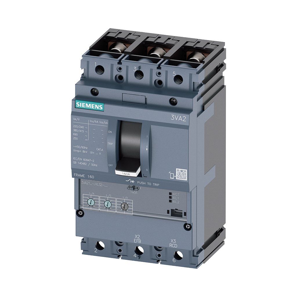Siemens 3VA2116-5HL32-0AA0 3x160A 55Ka Kompakt Şalter Etu320 Elektronik Koruma Üniteli