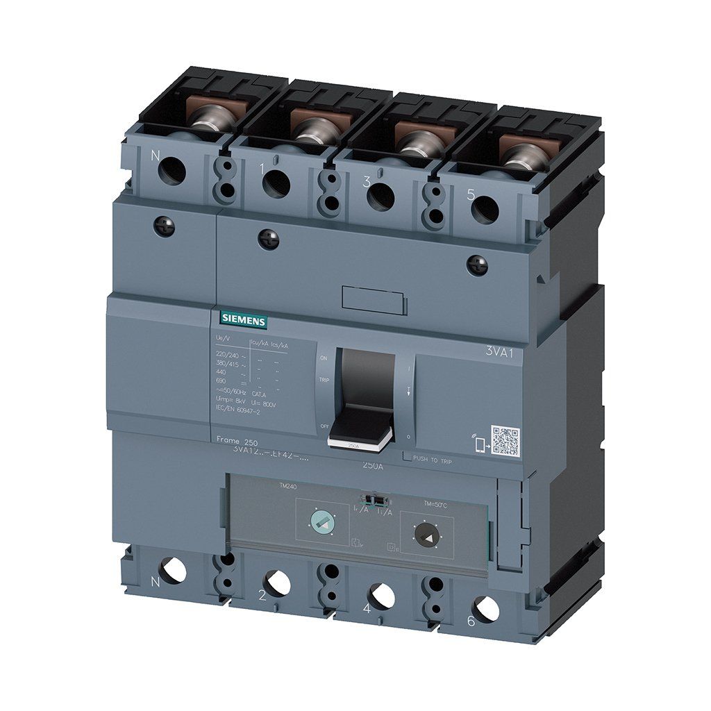 Siemens 3VA1220-5EF42-0AA0 4X200A 55Ka Kompakt Şalter Tm240 Termik Manyetik Koruma Üniteli