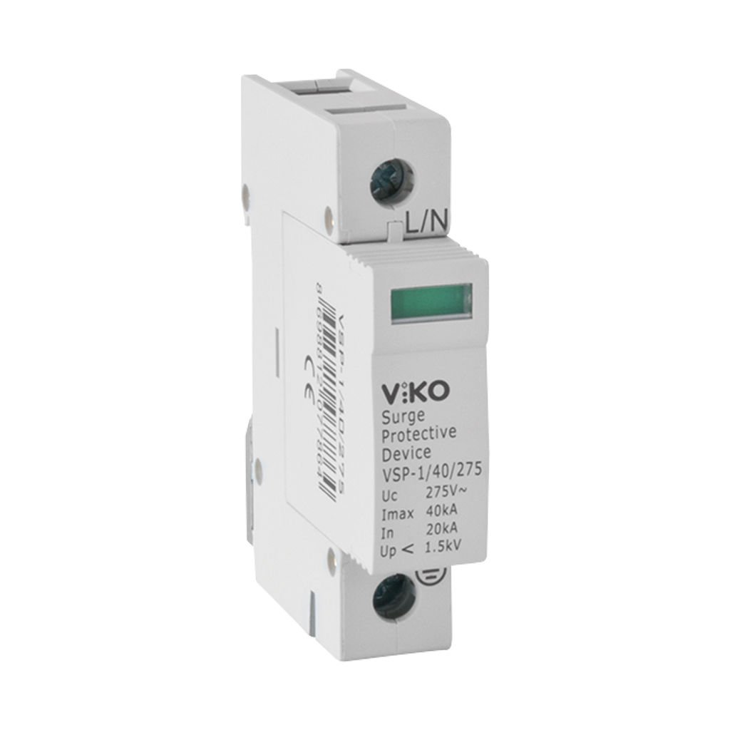 Viko Modüler Alçak Gerilim Parafudr B Sınıfı 100 Ka 275V Ac 1 Kutup VSP-1/100/B