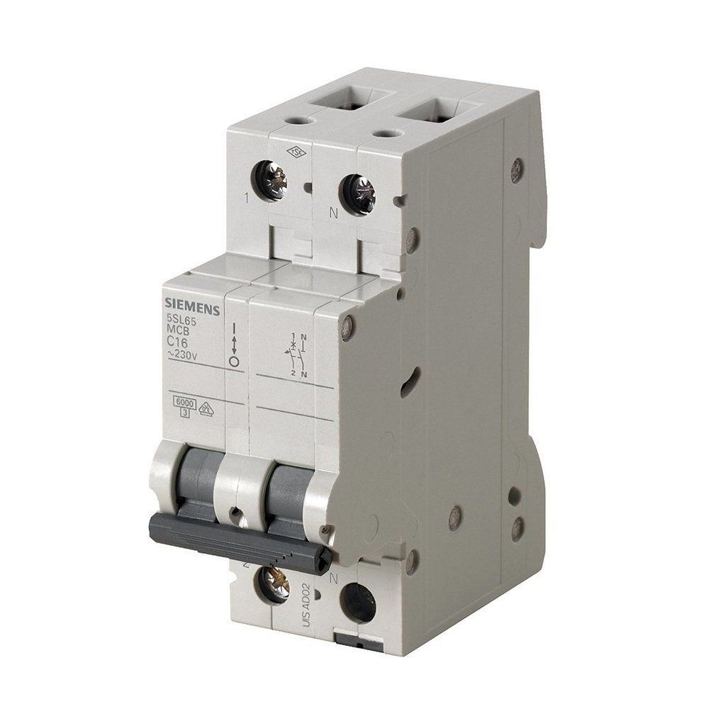Siemens 5SL6516-6YA 1Faz+Nötr B Tipi 6Ka/16Amp Anahtarlı Otomatik Sigorta