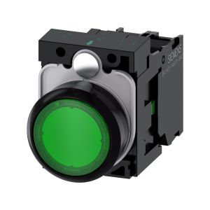 Siemens 3SU1106-0AB40-1BA0 Buton Komple Işıklı Yay Dönüşlü 230V Ac Yeşil
