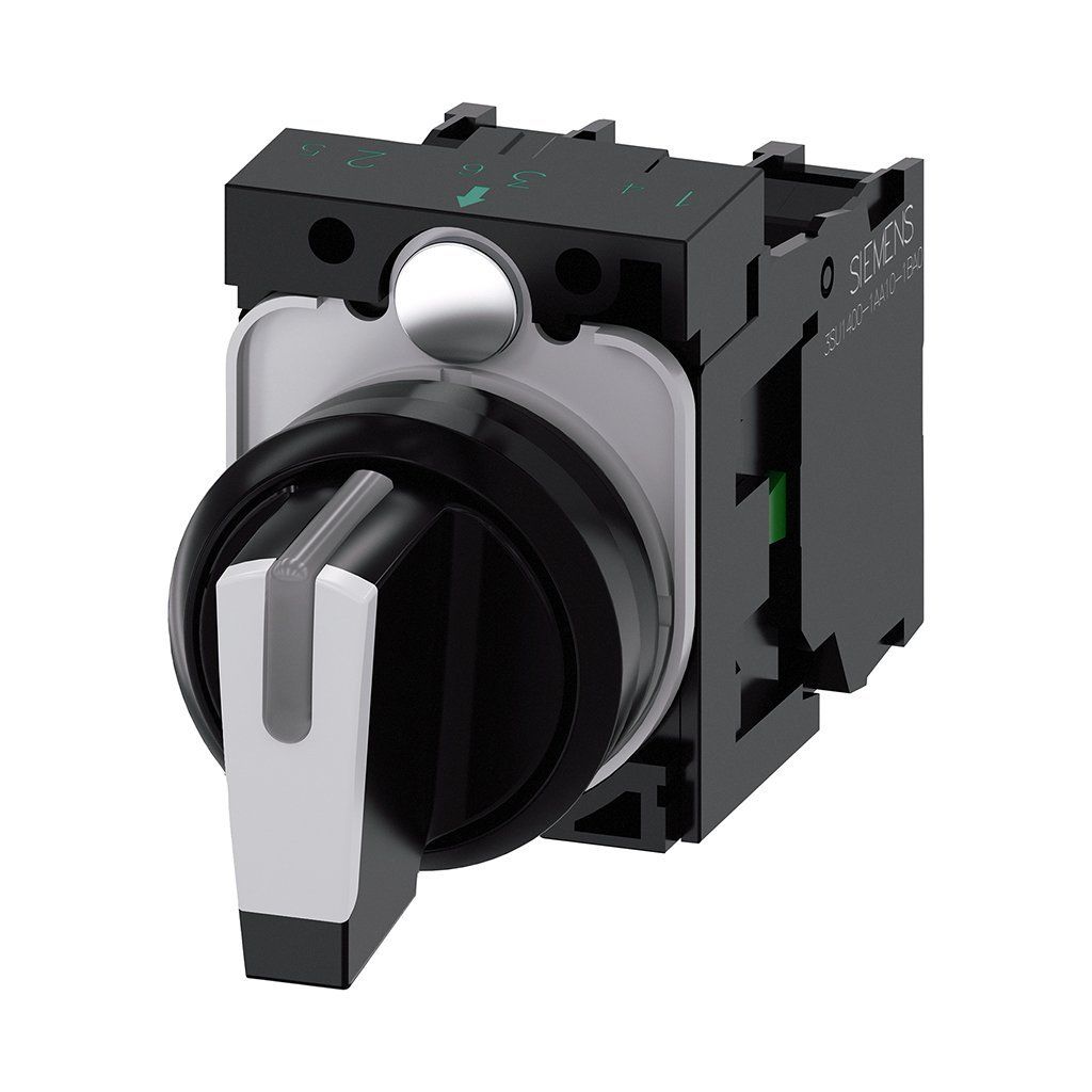 Siemens 3SU1100-2BM60-1NA0 Komple Mandal Butonlar 1No/1No 1-0-2 Pozisyonlu Işıklandırılabilir Yay Dönüşlü Mandal Buton