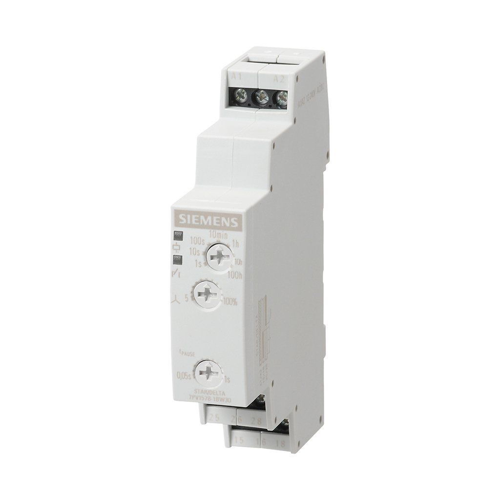 Siemens 7PV1578-1BW30 Sırıus 7Pv15 Yıldız-Üçgen Zaman Röleleri Ledli 17.5Mm 2No Kontak 0.05S..100H 12..240Vac/Dc