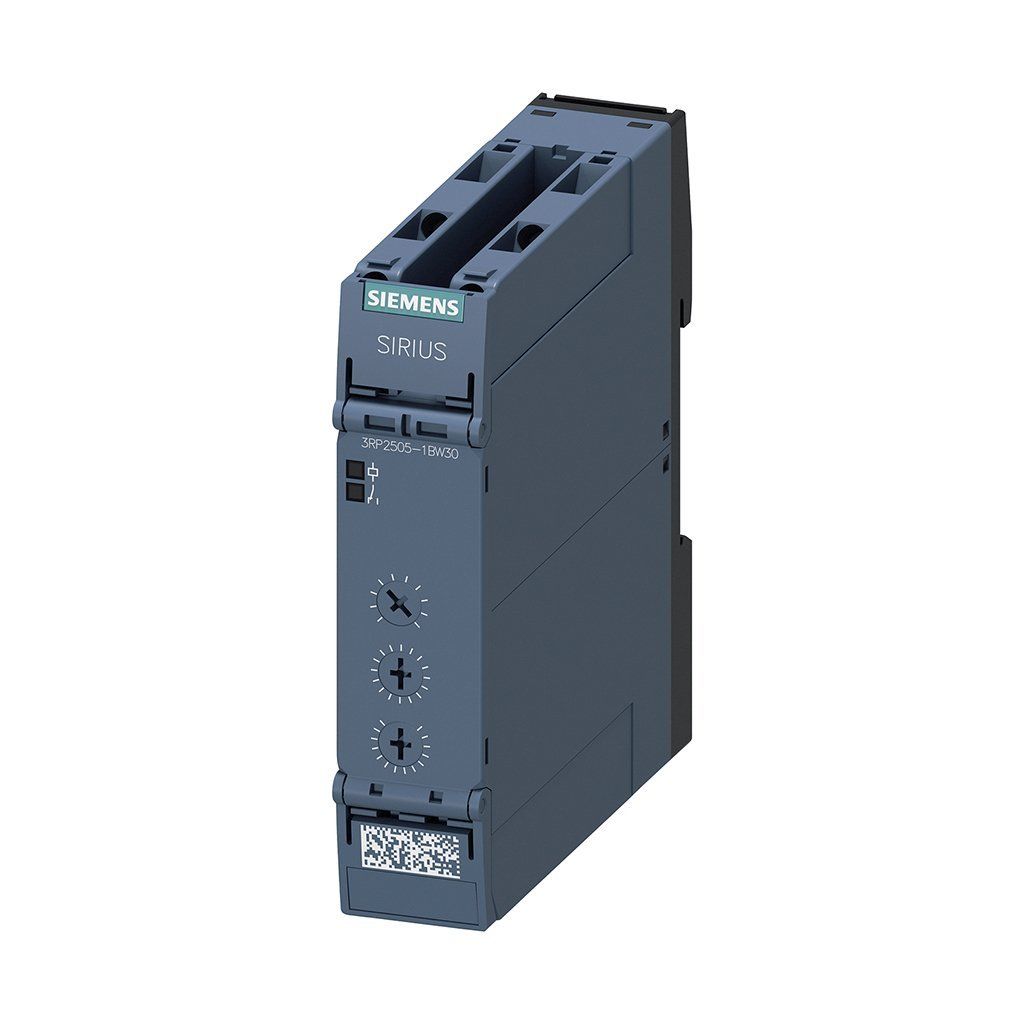 Siemens 3RP2505-1BW30 Zaman Röleleri 27 Fonksiyonlu 22.5Mm 2Co Kontak 0.05S..100H 12..240Vac/Dc