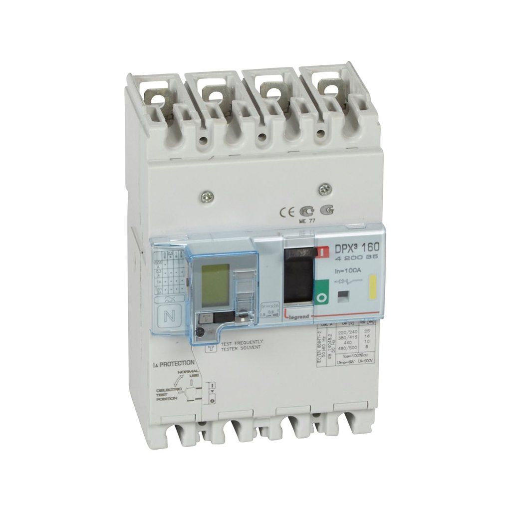 Legrand DPX3 Kaçak Akımlı 4x100Amper Kompakt Şalter 16Ka 420035