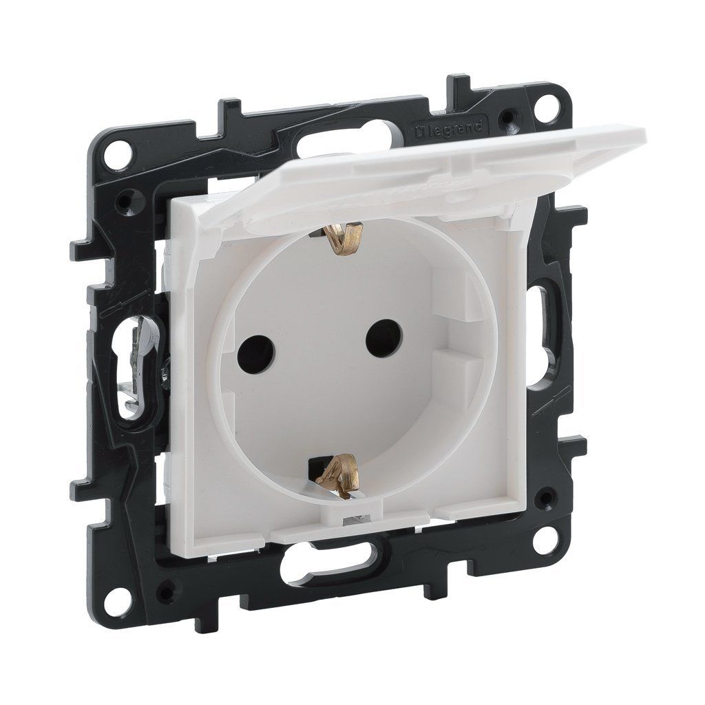 Legrand Raventi Beyaz Kapaklı Topraklı Priz 768118