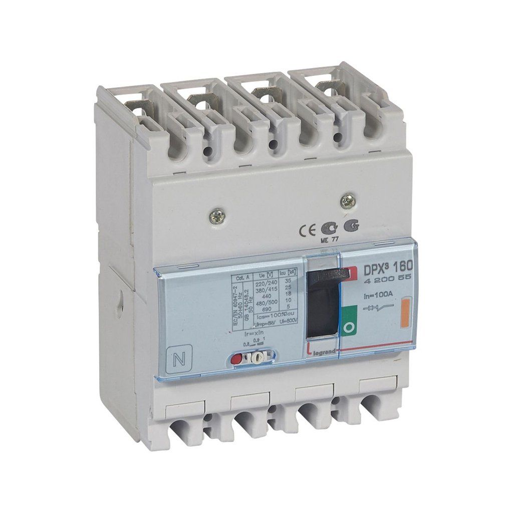 Legrand DPX3 Standart Tip 4x100Amper Kompakt Şalter 25Ka 420055
