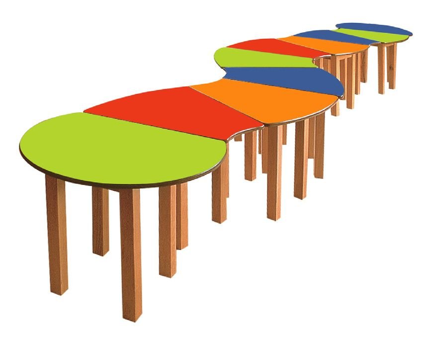 Okulca OK-11645 Tırtıl Masa Grubu 520*60*54 cm